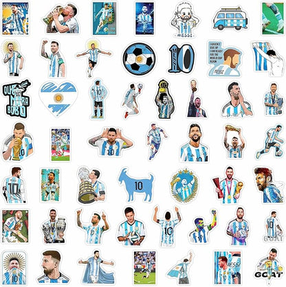 50PCS Soccer Player Messi Sticker for Fans, Vinyl Waterproof Laptop Water Bottle Stickers for Aldults Boys Girls Teens Cool Soccer Sport