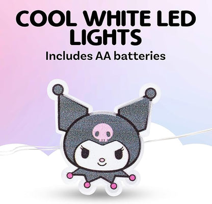 Silver Buffalo Sanrio Hello Kitty and Friends Kuromi 20ct Decorative String Lights, 7 Feet Long, Battery Powered (2 AA Batteries Included), Cool White LED, Indoor Use Only