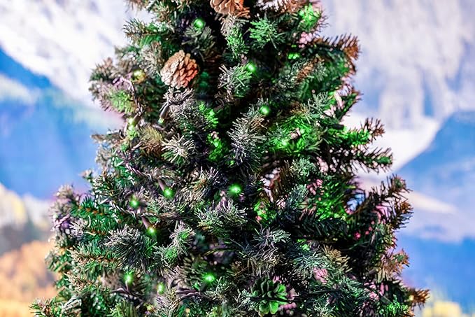 Novelty Lights 50ft 100 LED Green Christmas Lights Outdoor/Indoor, 6" Spacing, Green Wire String Lights for Festive Xmas Lighting, IP55, UL Listed, Dimmable, Connectable