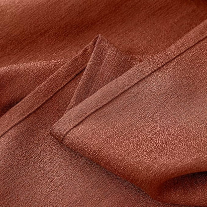Yancorp Terracotta Curtains 96 Inch Length for Living Room 2 Panels Linen Textured Sheer Curtain Set Light Filtering Semi Sheer Drapes Curtains for Bedroom(Terracotta,W52 X L96)