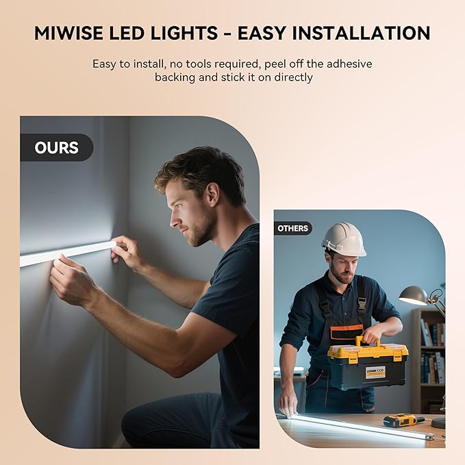 MIWISE COB LED Strip,4000K Natural White 32.8ft/10m,Dimmable Super Bright 24V LED Strip Light,CRI 90+ Flexible Tape Light with RF Remote Timer Function,for Home/Cabinet/Bedroom/TV DIY Lighting Project