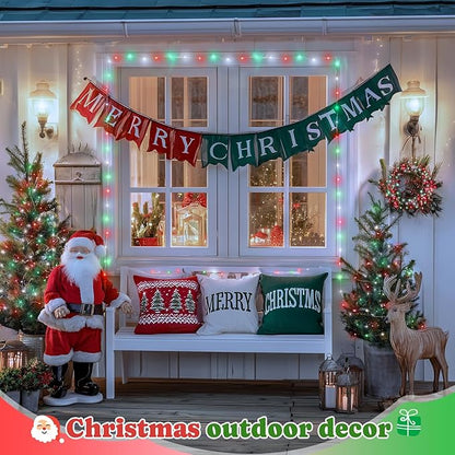 JMEXSUSS 200 LED Red White Green Fairy Lights Plug in, 8 Modes Christmas Fairy Lights Indoor Outdoor with Wheel, 66 ft Remote Control Twinkle Lights for Christmas