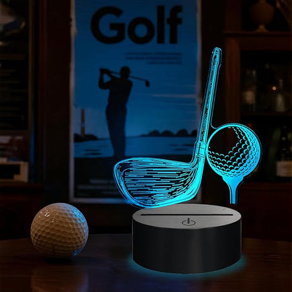 Golf Night Light, Golf Club Gifts, 3D Illusion Lamp with 16 Colors Changing, Timer, 4 Flash Modes and Dimmable, Men Boys Girls Room Decoration, Holiday Xmas Gifts