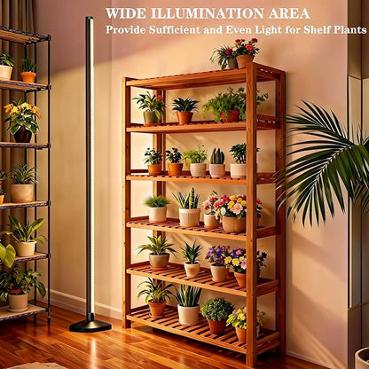 Vertical Grow Lights for Indoor Plants Full Spectrum 36W, 57 Inch Plant Lights for Seed Starting with Timer and 10 Level Dimmable Standing Plant Growing Lamp for Greenhouse with Hanging Accessories
