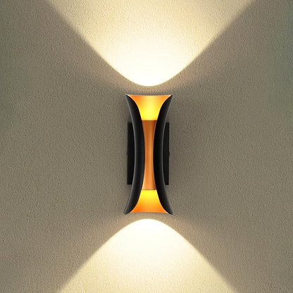 ziidoo Wall Sconce Modern Indoor Outdoor Lights,11.8 inch IP65 Black and Gold LED Patio Porch Front Door Light Fixture House Decor Wall Light for Porch Up and Down Stairs Hallway Living Room Bedroom