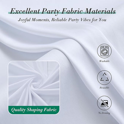 10 ft x 8 ft Wrinkle Free White Backdrop Curtain for Wedding Parties, Polyester Photography Backdrop Drapes for Birthday Parties Stage Backdrop Stand, White Background Curtains 5x8FT 2 Panels