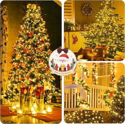 BHCLIGHT 75FT 1500 LED Cluster Christmas Lights, Christmas Tree Lights Outdoor 8 Modes with Timer & Remote, Firecrackers String Lights Waterproof for Garland Party Xmas Decorations, Warm White