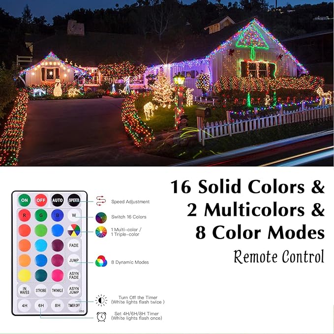 Vigdur 33FT Solar Rope Lights Outdoor - 100 LEDs 18 Color Changing LED Rope Lights Waterproof with Remote & Timer & 8 Lighting Modes, Outdoor Trampoline Lights for Xmas Garden Fence Tree Party
