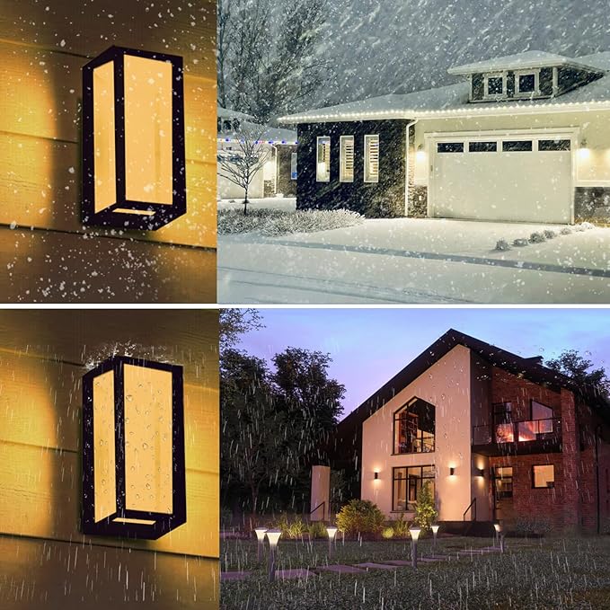 rosykite Outdoor Wall Sconce Lights 2Pack, Square LED Outdoor Wall Lights 18W, 3CCT Selectable 3000K 4000K 5000K Daylight, Modern Waterproof Exterior Wall Light for House, Porch, Garage