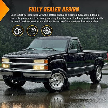 Nilight Parking Turn Signal Light Compatible with 1988 1989 1990 1991 1992 1993 1994 1995 1996 1997 1998 Chevy GMC C10 C/K 1988-1999 Silverado Suburban Sierra Blazer Tahoe Yukon Front Bumper Lights