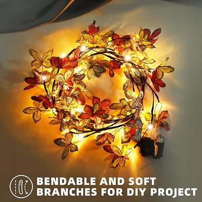 Bexdir Lighted Willow Vine 6FT, Enchanted Willow Vine Lights Battery Operated with Butterfly Decoration Plug in, Vine Lights for Wall Chirstmas Holiday Fireplace Decor