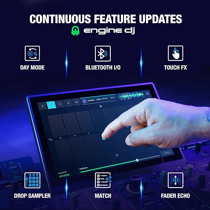 Denon DJ PRIME 4+ DJ Controller and DMX Lighting Controller for Live Music, DJ sets, Events, Music production