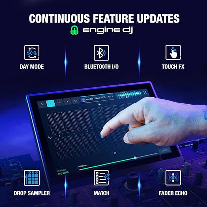 Denon DJ PRIME 4+ DJ Controller and DMX Lighting Controller for Live Music, DJ sets, Events, Music production