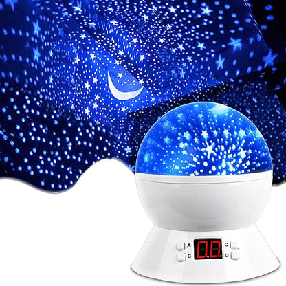 Kids Star Projector Night Light, Star Night Light Projector for Kids, Ceiling Stars Projection Lamp with Timer, 360° Rotating Night Light for Bedroom, Birthday Gift for 3 4 5 Year Old Girls Boys