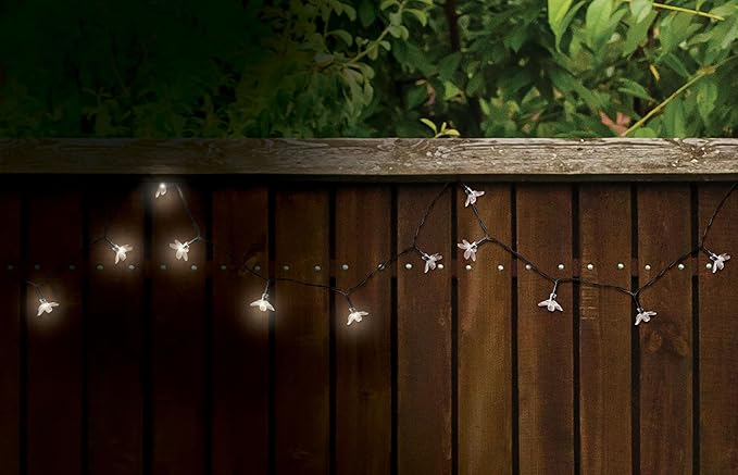 IdeaWorks Solar Flower String Lights - Warm White