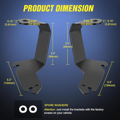 Nilight Ditch Light Brackets Hood Hinges Mount Bracket Kit for Auxiliary Offroad LED Pod Work Lighting on 1999-2006 Chevrolet Silverado Tahoe Suburban GMC Sierra Yukon
