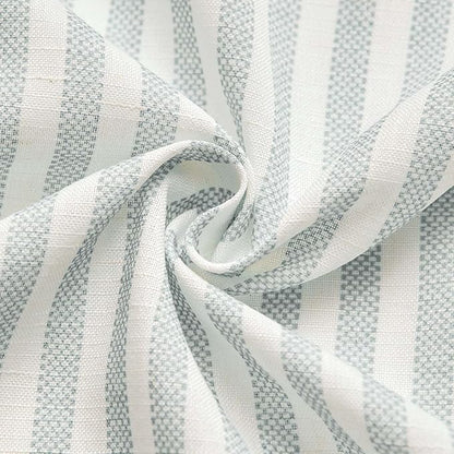 jinchan Striped Linen Kitchen Curtains 30 Inches Tier Curtains Farmhouse Modern Cafe Style Small Window Treatments Airy Light Filtering Rod Pocket for Living Room Bathroom 2 Panels Aqua Blue
