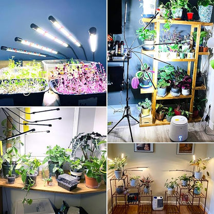 Wolezek Grow Lights for Indoor Plants Full Spectrum, 100 LEDs Plant Lights for Indoor Growing with Adjustable Stand, 5-Head Plant Grow Lamp with Auto 6/12/16H Timer, Ideal for Large & Tall Plants