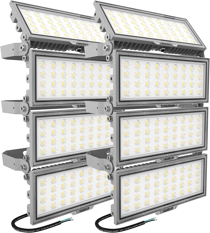 LED Flood Light Outdoor, Led Stadium Lights Super Bright Security Lights 800W (400W*2Pack), 104000Lumen, Adjustable Lighting, Surge 6KV, IP67 Waterproof, 6500K Daylight