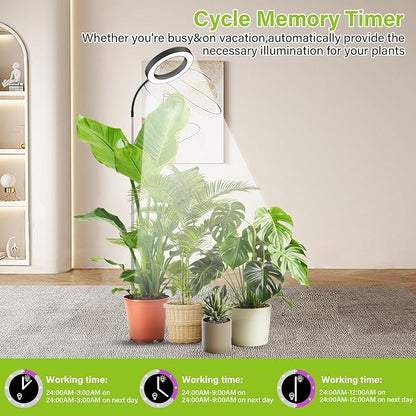 Grow Lights for Indoor Plants, Full Spectrum Plant Lights for Indoor Growing with 3/9/12H Auto Timer, 3 Spectrum Modes, 10-Level Dimmable, 68" Height Adjustable for Growing Large Tall Plants