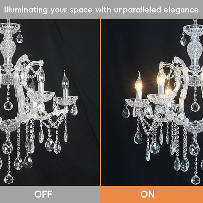 Modern Crystal Chandelier, Maria Theresa Crystal Chandelier 6 Lights Luxury Chrome Chandelier Lighting Fixture for Dining Room, Living Room, Bedroom, Kitchen Island, Foyer