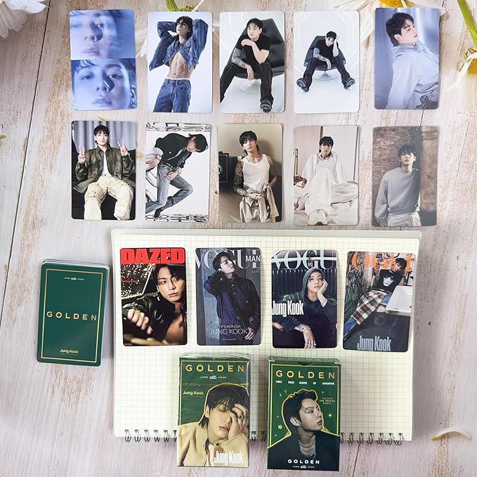 KPOPBP Golden Album Photocards First Solo Album Photo Cards Kpop Lomo Card Set Gift Merch for Boys and Girls