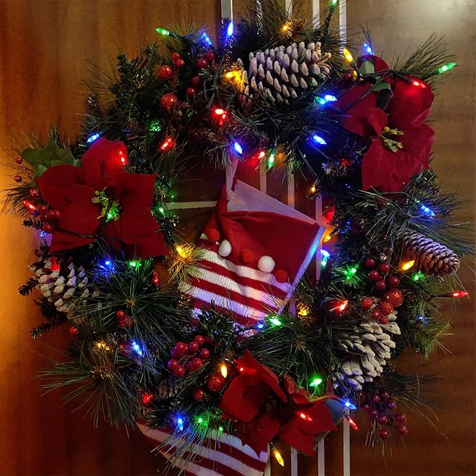 MAGOTAN Christmas Lights, Battery Operated String Lights 18ft 50 LED 8 Modes LED Mini Lights with Timer for Christmas Tree Wreath Party Home Indoor Outdoor Decor, Waterproof, Multi Color
