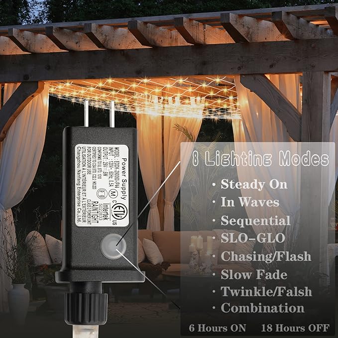Eueasy LED Lights Outdoor Fairy Lights Chandelier - 270L Gazebo Net Lights with 8 Lighting Modes, 10×10 FT Chandelier for Pergolas，Wedding, Bush, Christmas