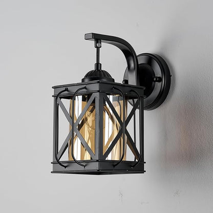 Wall Sconces Lights Lamp for Indoor, Vintage Vanity Light Fixtures, Matte Black Farmhouse Wall Mount Lighting Lanterns for Living Room Mirror Hallway Kitchen Inside