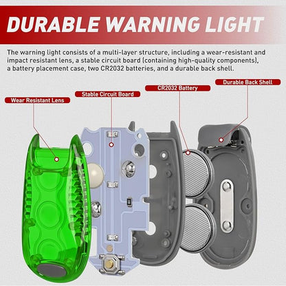 Nilight LED Safety Light 4PCS Green Marine Navigation Bike Tail Lights Three Modes Waterproof Reflective Gear Clip On Flash Strobe Indicator Lamp for Night Boating Fishing Cycling Jogging