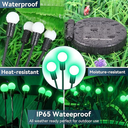 Solar Garden Lights Outdoor Waterproof, 2 Pack 16 LED Swaying Firefly Lights Outdoor Decor Light for Pathway Party Christmas Decoration, Unique Gifts for Women, Green