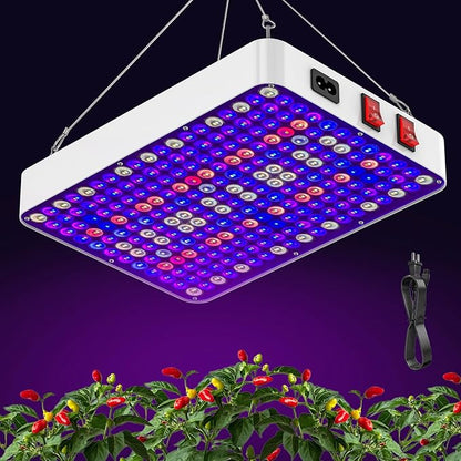 LED Grow Lights for Seed Starting Vegetables Bloom, UV-IR Included Hanging Full Spectrum Grow Lights for Indoor Hydroponic Plants Greenhouse,Veg Bloom Daul Mode,100W