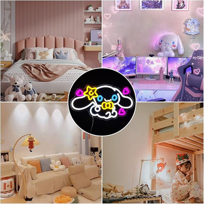 Anime Neon Sign Anime Neon LED Signs for Wall Decor Dimmable Neon Light Signs for Bedroom Girls Room Japanese Cartoon Neon Wall Signs Decor Cute Night Light Gifts for Kids