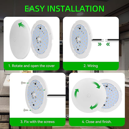 RV Light Interior 12V, 5Inch RV Ceiling Dome Light, RV LED Puck Light with ON/Off Switch, 700LM Camper Lights Fixture for RV Boat Camper Trailer Car (3200K Warm White, 6PCS)