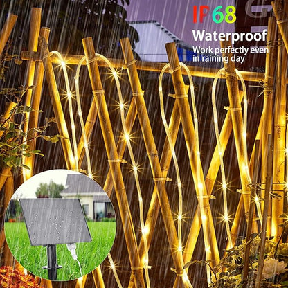 Solar Rope Lights Outdoor Waterproof, 66Ft 200 LED String Light Fairy Solar Powered & USB with Remote, 18 Colors Changing Fairy Lighting for Outside Indoor Trampoline Patio Christmas Decor