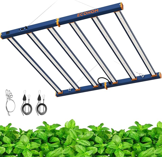 ECOHOM 720W LED Grow Light, Full Spectrum Dimmable Daisy Chain, Pro Bar Style for 5x5ft Grow Tent, Foldable & Hanging Growing Lamp for Indoor Plants Seedlings, Veg and Bloom