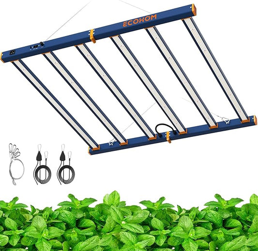 ECOHOM 720W LED Grow Light, Full Spectrum Dimmable Daisy Chain, Pro Bar Style for 5x5ft Grow Tent, Foldable & Hanging Growing Lamp for Indoor Plants Seedlings, Veg and Bloom