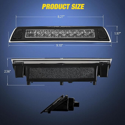 Nilight Third Brake Light Tail High Mount 3rd Stop Lights Smoked Lens Compatible with Ridgeline 2006 2005 2006 2007 2008 2009 2010 2011 2012 2013 2014 Truck Rear Center Cab Lamp