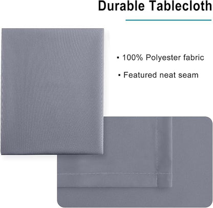 Hiasan Light Gray Rectangle Tablecloth - Waterproof Spillproof and Wrinkle Resistant Washable Polyester Table Cloth for Dining Party, 54 x 108 inch