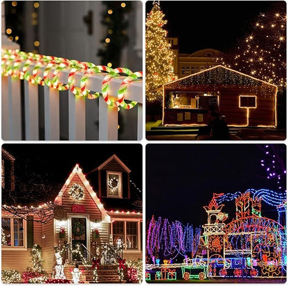 Vigdur Christmas Candy Cane Lights - 18FT LED Candy Cane Rope Lights Outdoor Waterproof Decorative Christmas Lights for Holiday Party Home Patio Indoor Xmas Decorations(216 LEDs)