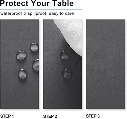 Hiasan Grey Square Tablecloth - Waterproof and Spillproof Washable Fabric Table Cloth for Dining Room Kitchen, 70 x 70 Inch