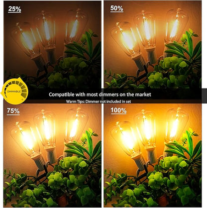 DAMAING Outdoor String Lights 200FT Waterproof, Patio String Light with 104 Edison LED Bulbs - Shatterproof, Connectable Hanging Lights for Outside Backyard, Porch Party Wedding - 2x100FT White Cable