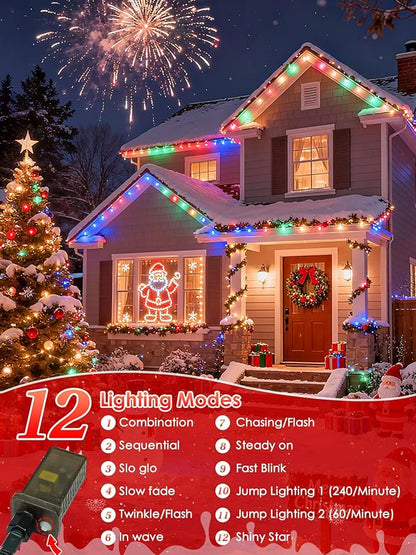 2026 New Voice Control Connectable 2PK 164FT 400LED Christmas String Lights Indoor Outdoor with Remote | Smart Twinkle Fairy String Lights 12 Modes & Timer for Xmas Tree Decor (Multicolor)