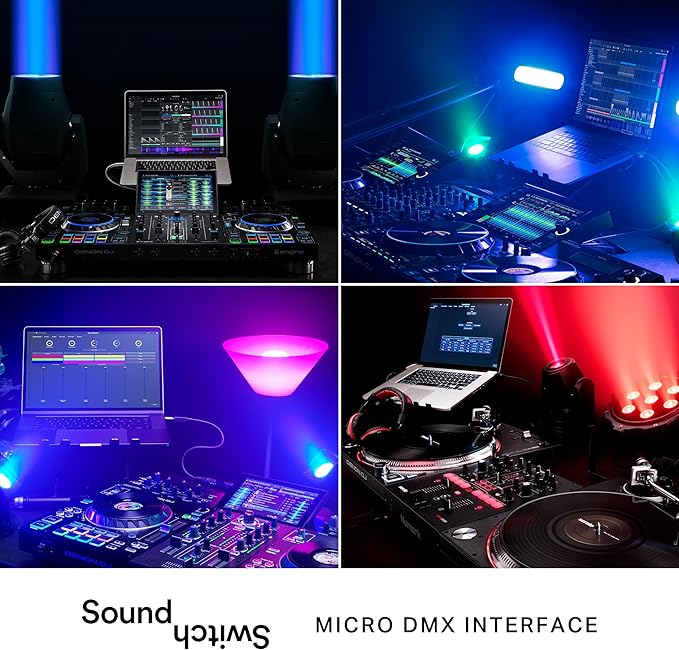 SoundSwitch Micro DMX Interface - Ultra-Compact USB to DMX Interface with 3-Month Free SoundSwitch Software Access