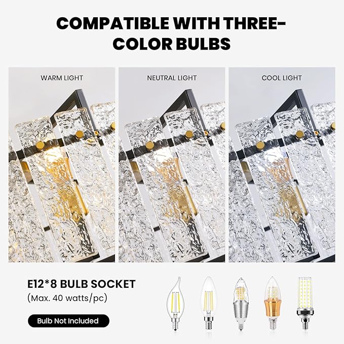 31.5" Modern Round Drum Chandelier Luxury 8-Light Round Large Gold Chandelier Lighting Fixtures Water Ripple Glass Chandeliers for Living Room Dining Room Hotel Foy