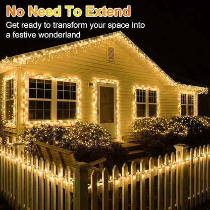 350LED 90FT Christmas Lights Indoor Outdoor, 12 Modes Warm White Outdoor String Lights with Timer & Dimmable, Green Wire Christmas String Lights for Indoor Tree Patio Yard Fence Bedroom Wedding Garden