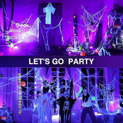 Onforu 2 Pack 60W LED Black Lights, Blacklight Flood Light with Plug, IP66 Waterproof Black Lights for Dance Party, Glow in The Dark, Halloween, Body Paint, Fluorescent Poster, Neon Glow