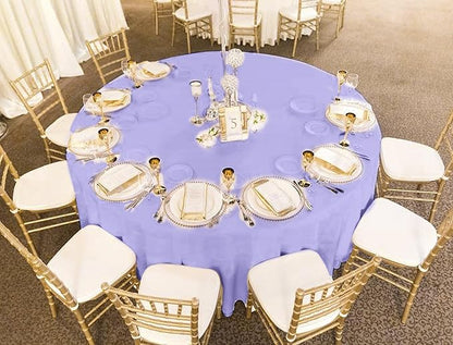 12 Pack Lavender Tablecloth 90 Inch Round Tablecloth Lavender Round Tablecloth Washable Polyester Fabric Bulk Light Purple Tablecloths Round Table Cloths for Parties Wedding Banquet Buffet Dinning