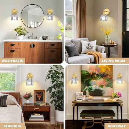 Vintage Battery Operated Wall Sconce, Smoky Gray Tulip Glass Lampshade Wireless Rechargeable Battery Powered LED Wall Light with Remote Dimmable for Bedside Bedroom Doorway Living Room, Set of 2