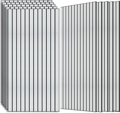 Wood Veneer Sound Panels, 10 Pack 47.2”x23.6” Wall Panels, Decorative Acoustic Panels for Walls, for Office,Home Theater,Studio,Living Room, White Oak(Mitred)